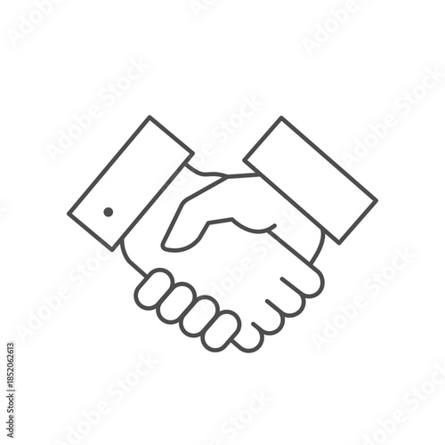 Businessman handshake line outline icon