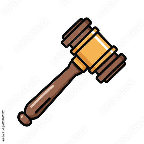 Wooden gavel with metal head Vector