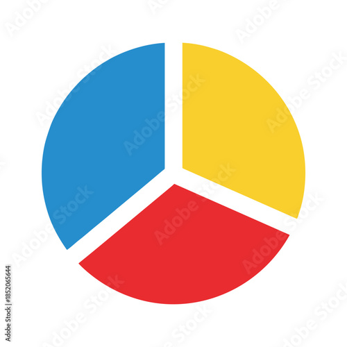 Three segmented pie chart Vector
