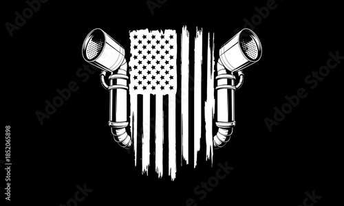 American Flag Diesel Exhaust