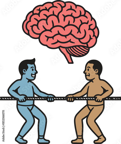 Mental tug of war Vector