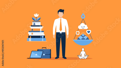 Business Professional Balancing Career Growth and Personal Well being