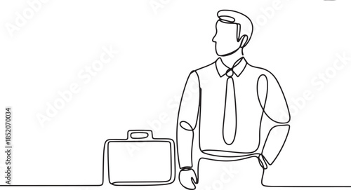 A simple graphic representing a male professional or manager, often used in vector illustrations related to employment, office work, or corporate settings.