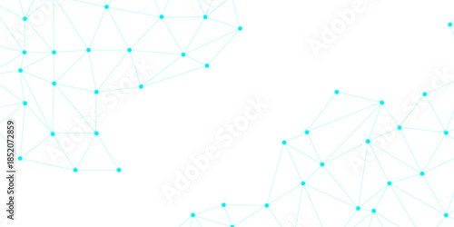 World globe blockchain technology background connect dots and lines. connected lines and dots with white background. Vector new style abstract minimalist lines and dots technology pattern geometric .