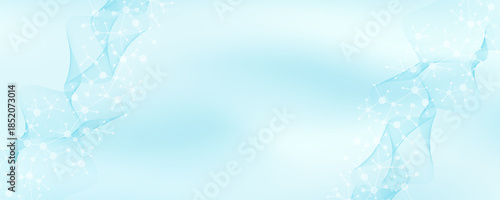 Molecular abstract structure background. Scientific vector illustration with molecule DNA. Medical, science and technology concept for banner template or header