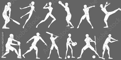 Baseball player action sequence a series of poses illustrating the pitching motion