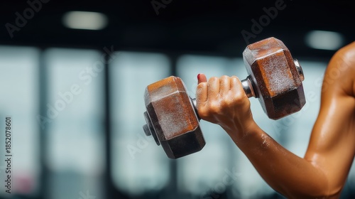Woman's Hand Gripping Dumbbell During Workout