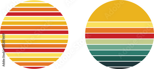 Retro Sunset Gradient Circles A Vibrant and Stylized Graphic Element for Design Projects