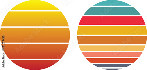Retro Sunset Gradient Circles A Vintage-Inspired Abstract Background Design