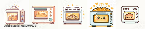 vector of bread in the oven
