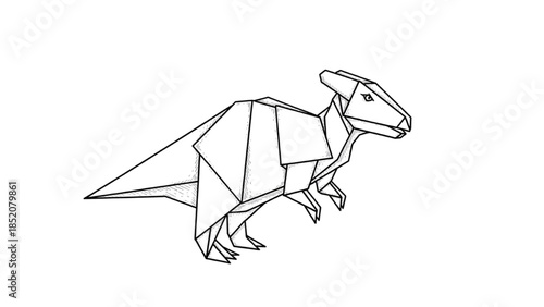 Origami Dinosaur Illustration A Stylized Geometric Representation