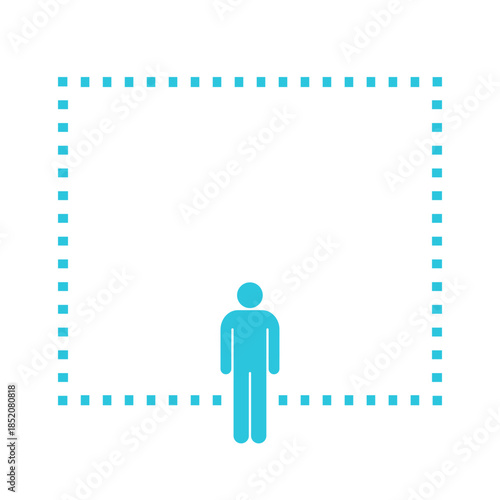 Bigger picture. Isolated on white backround. Bue icon set.