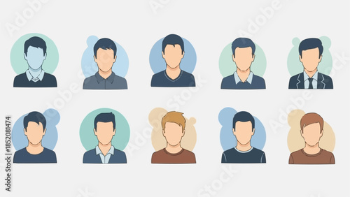Collection of Diverse Male User Profile Avatars.