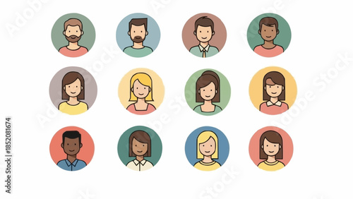 Collection of Diverse Avatars Representing People.