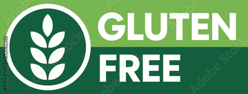 Gluten Free Certified Food Label with Wheat Icon for Celiac Disease Awareness Healthy Diet Marketing and Allergen Friendly Product Packaging