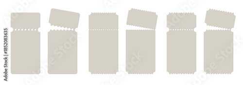 Paper tickets templates, ticket mockup set - vector