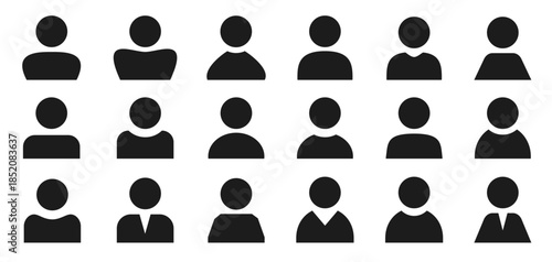 Users set icons, persons collection, different avatar signs