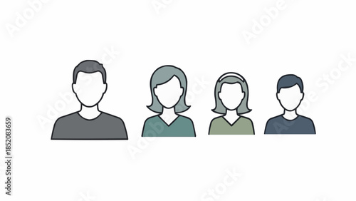 Diverse Group of People Icons Representing Community and Connection.