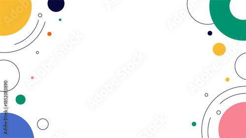 Colorful Abstract Circular Background with Copy Space in Modern Flat Style