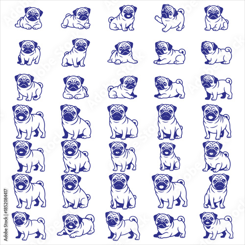 Cute Pug Dog Svg