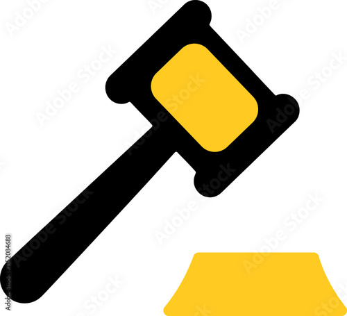 Legal Hammer and Gavel Icon for Justice and Law