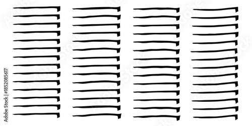 Abstract pattern of black lines varying in length and slight curvature