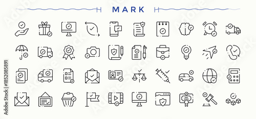 Market icon set. Line symbol and sign. Editable stroke collections. Website vector icon set. Contains related to marketing, social, digital marketing, cyberspace, business and more.