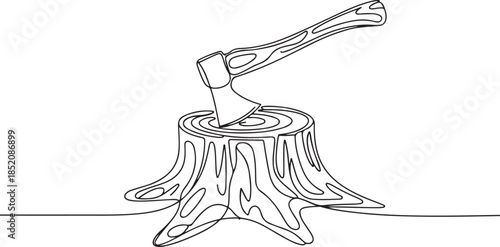 The image can also symbolize environmental topics, such as deforestation, tree removal, or the impact of human activity on forests. 