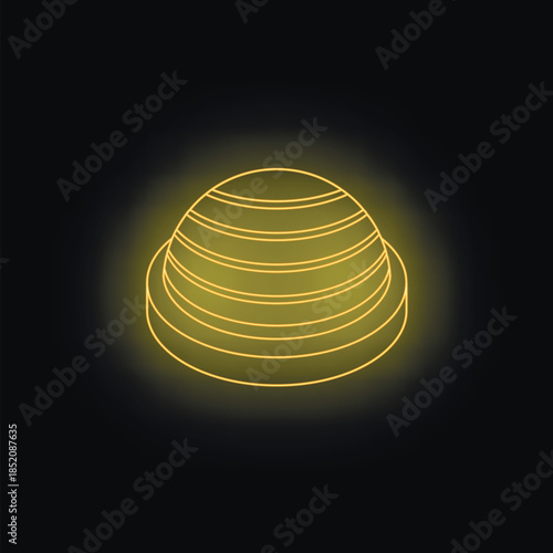 Glowing neon fitness ball symbolizes wellness and active living, promoting physical health and exercise