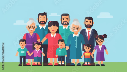 Diverse Group of People Standing Together.