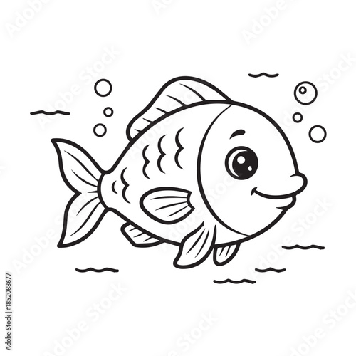 vector illustration of a fish for drawing 