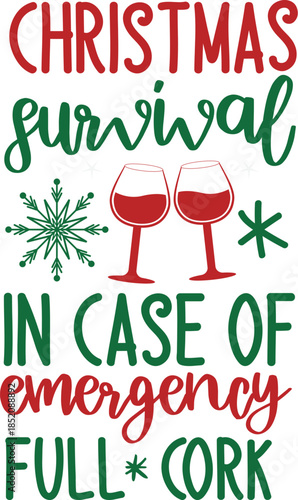 Christmas survival wine bag design, Christmas package design
