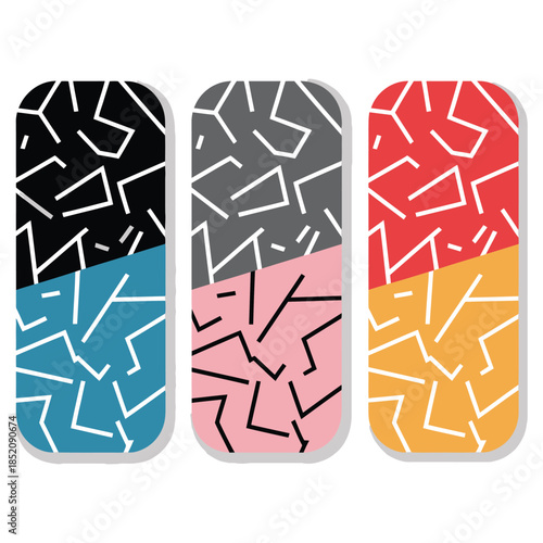 Abstract Decorative Geometric Retro Pattern With Two Tones And White Lines Vector Background For Textile Print Design Wallpaper Decorative Element Vector Art