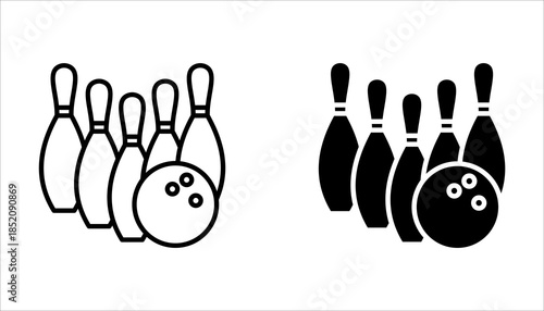 Bowling icon set. with a white background.