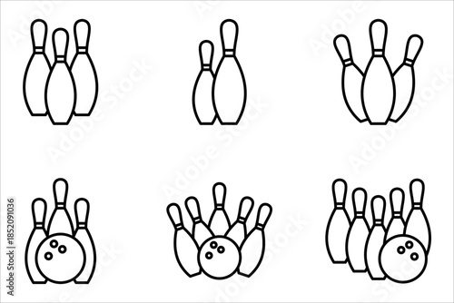 Bowling icon set. with a white background.