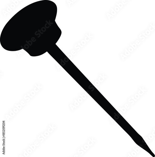 Collection of black nail, screw nail glyph icon