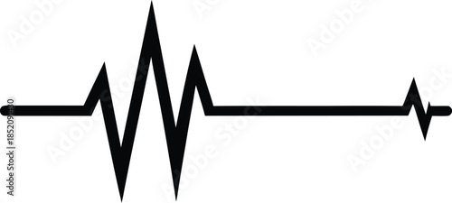 Pulse icon in simple modern vector format, Black heartbeat line icon on white background. Vector illustration.