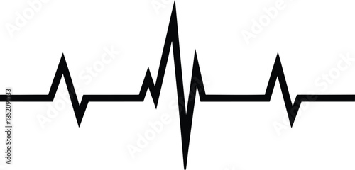 Pulse icon in simple modern vector format, Black heartbeat line icon on white background. Vector illustration.