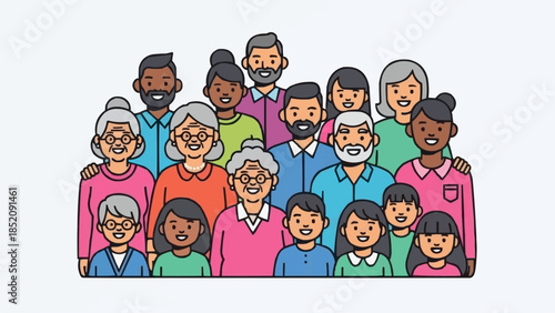 Diverse Group of People Standing Together.