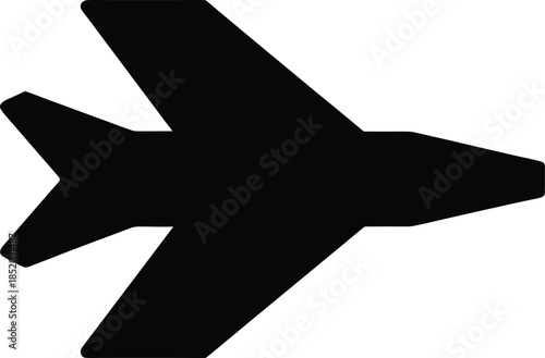Front view silhouette of a modern fighter jet aircraft vector, Silhouette of a jet fighter aircraft, soaring through the sky, captured in a side profile.