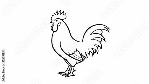 rooster isolated on white