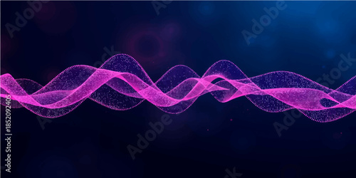 Abstract blue and colorful background design featuring glowing neon lines and dynamic waves of light in a fractal motion flow art backdrop
