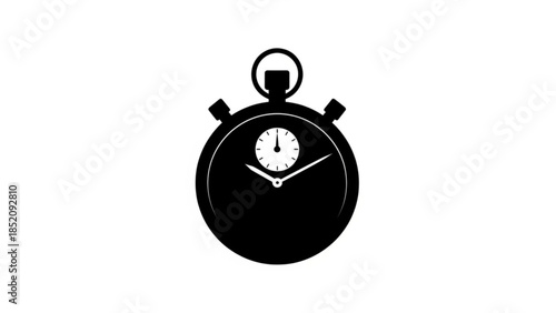 Black stopwatch with white clock face