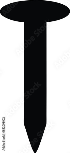 Black Screw Silhouette icon Isolated vector, Black silhouette vector of a screw fastener metal illustration.