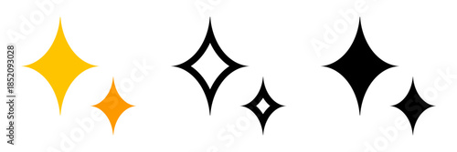 シンプルなキラキラアイコンセット/Sparkle Icon Set Flat Design