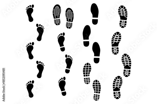 set of foot prints,
Footprint Line Art Icons – Minimal Vector Collection