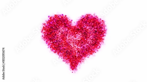 Red Heart Shape Formed by Confetti.