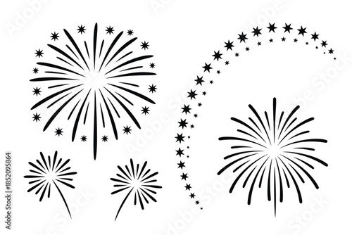 Festive fireworks burst in a celebratory display, evoking joy and excitement for holidays and events.