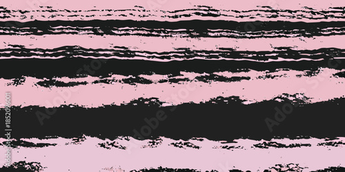 Abstract pink and black striped background with rough uneven texture
