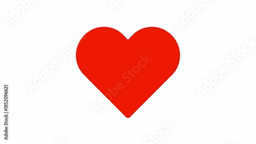Red Heart Symbol on White Background.